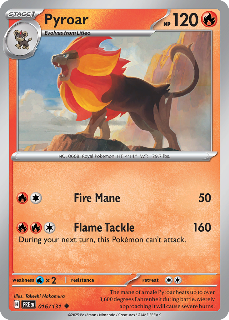 016/131 - Pyroar - Poké Ball Reverse Holo - Prismatic Evolutions