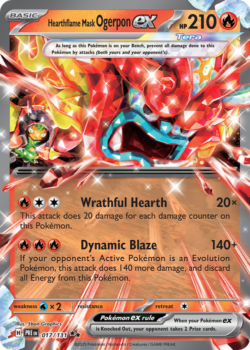 017/131 - HearthFlame Mask Ogerpon EX - Double Rare - Prismatic Evolutions