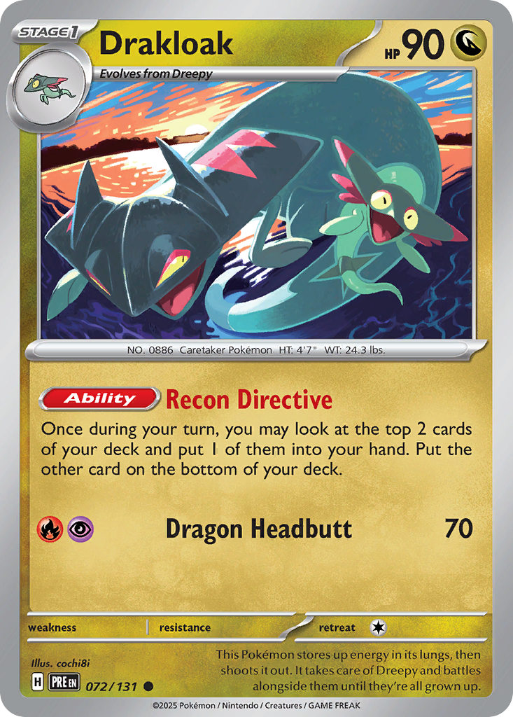 072/131 - Drakloak - Reverse Holo - Prismatic Evolutions