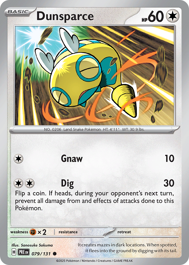 079/131 - Dunsparce - Poké Ball Reverse Holo - Prismatic Evolutions