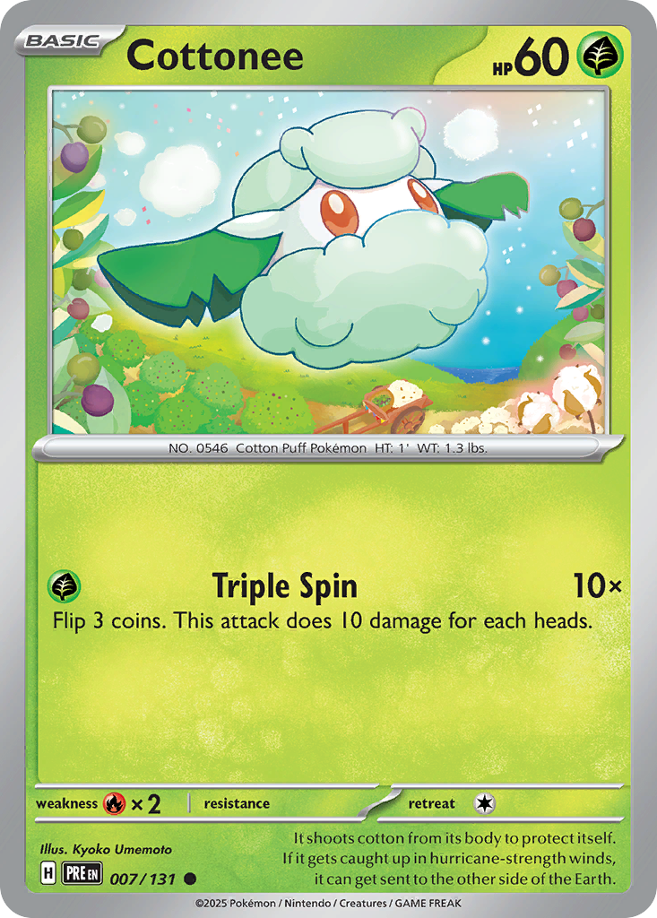 007/131 - Cottonee - Poké Ball Reverse Holo - Prismatic Evolutions