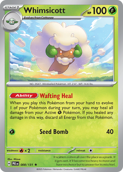 008/131 - Whimsicott - Holo - Prismatic Evolutions