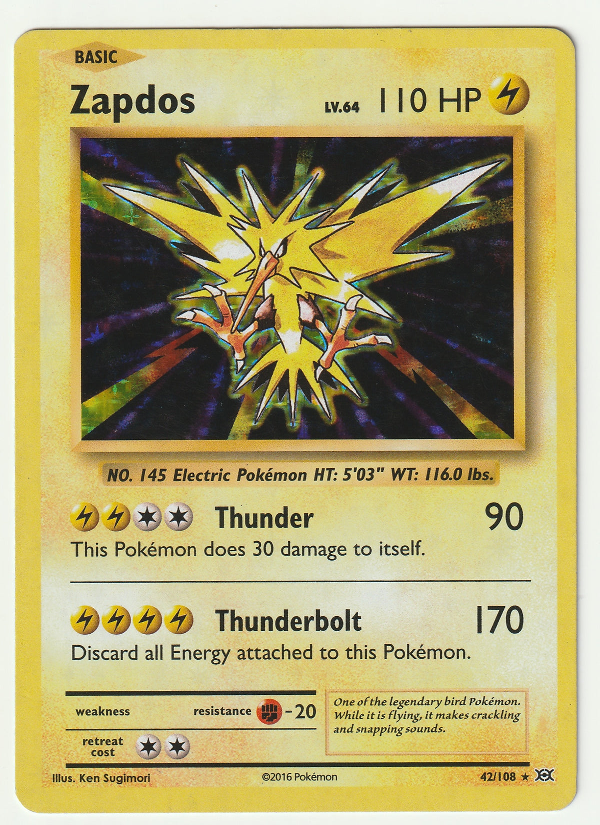 042/108 - Zapdos - Holo - Evolutions