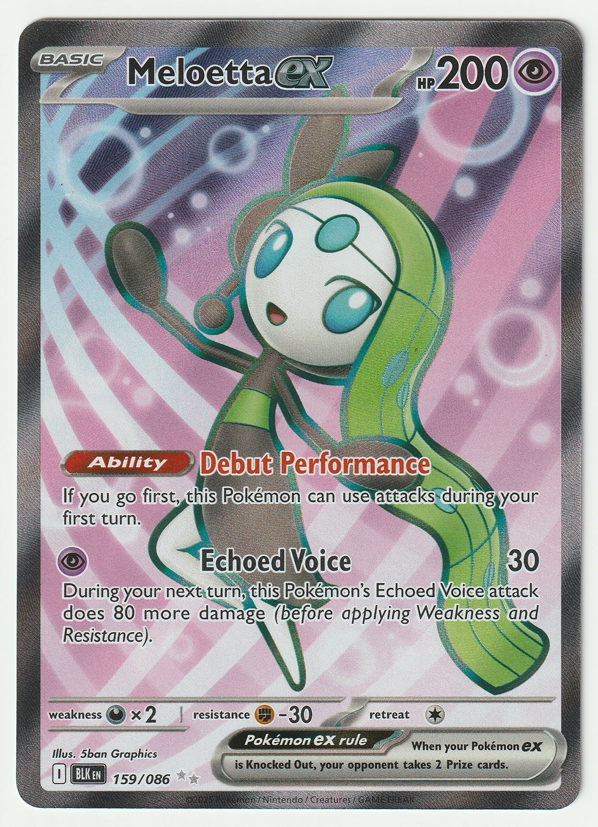 159/086 - Meloetta EX - Ultra Rare - Black Bolt