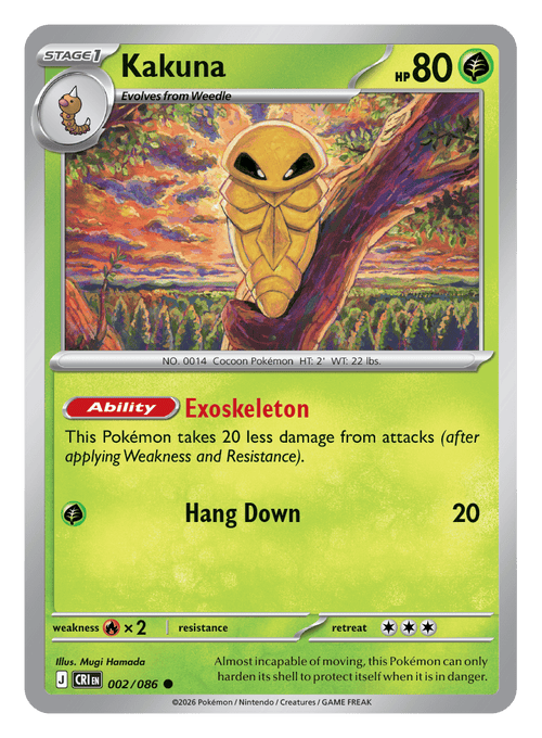 002/086 - Kakuna - Reverse Holo - Chaos Rising