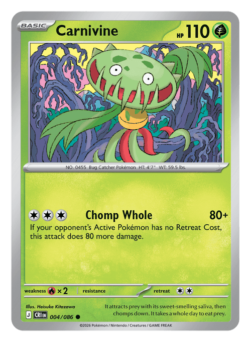 004/086 - Carnivine - Reverse Holo - Chaos Rising
