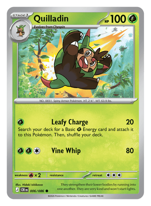 006/086 - Quilladin - Reverse Holo - Chaos Rising
