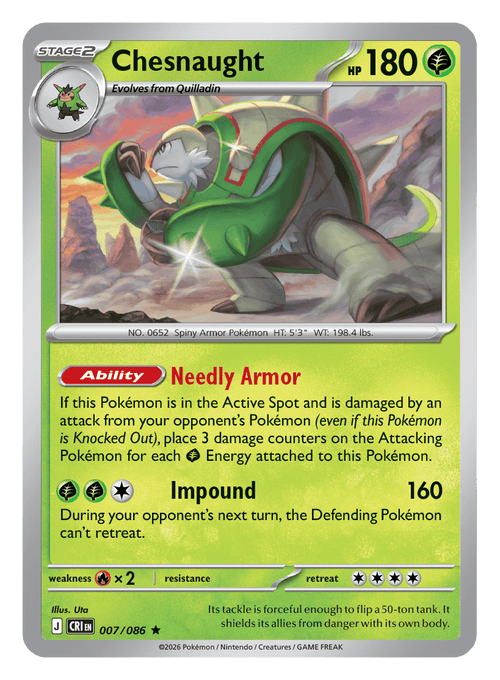 007/086 - Chesnaught - Holo - Chaos Rising