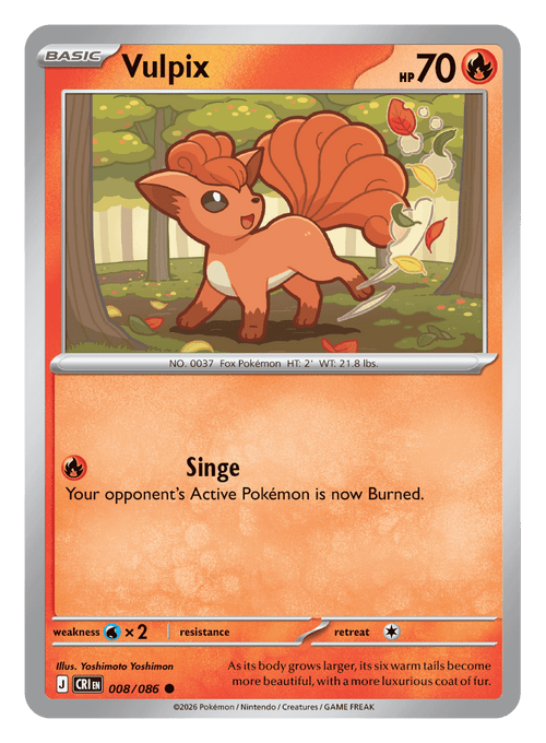 008/086 - Vulpix - Reverse Holo - Chaos Rising