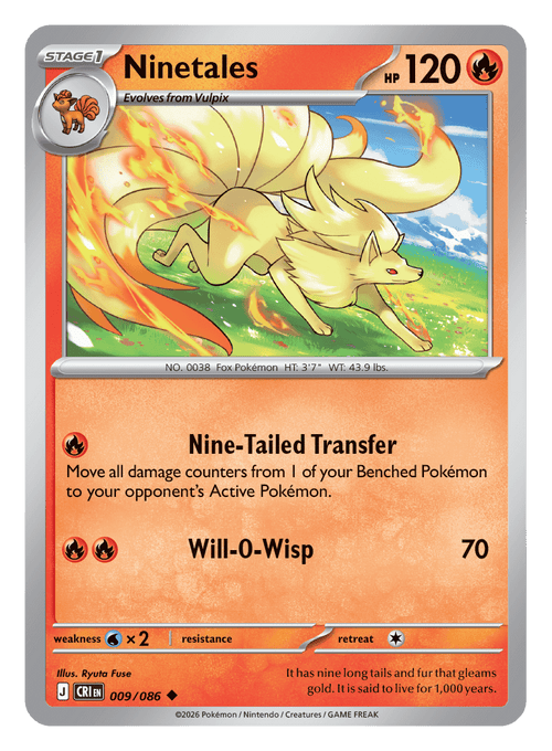 009/086 - Ninetales - Reverse Holo - Chaos Rising