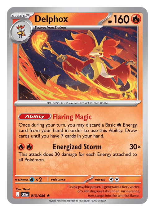 013/086 - Delphox - Holo - Chaos Rising