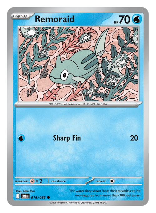 016/086 - Remoraid - Reverse Holo - Chaos Rising