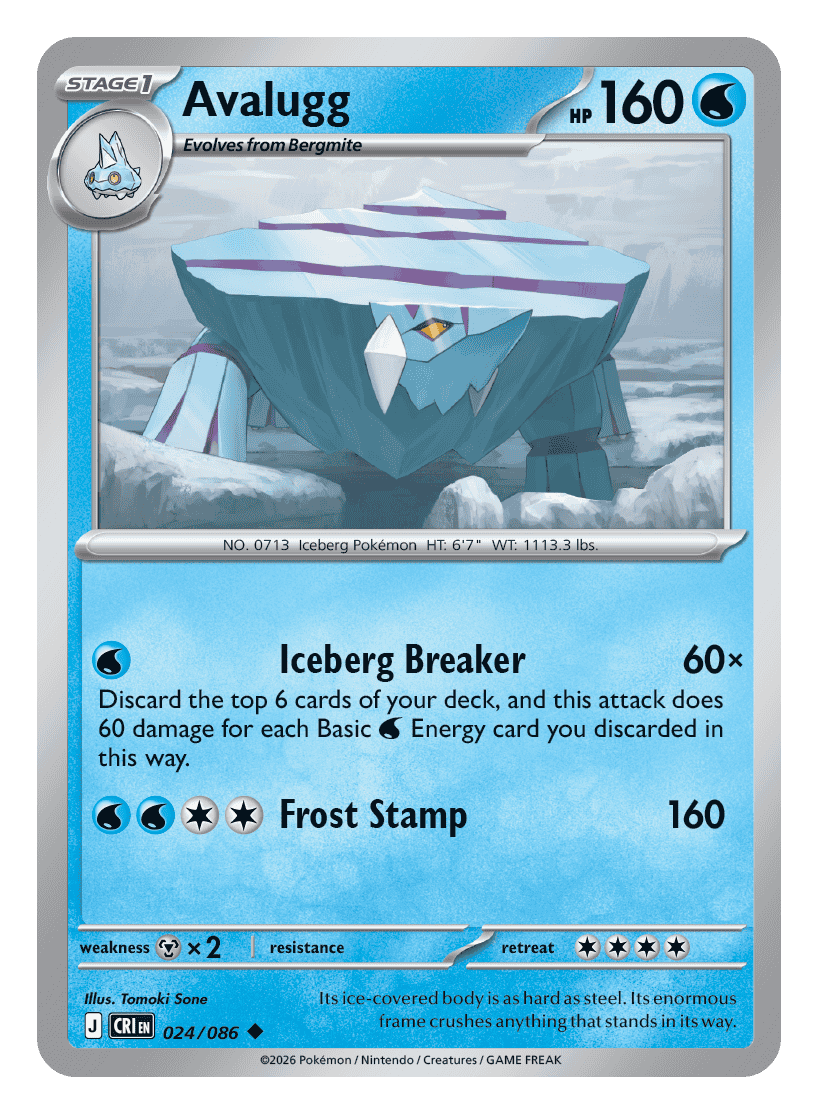 024/086 - Avalugg - Reverse Holo - Chaos Rising
