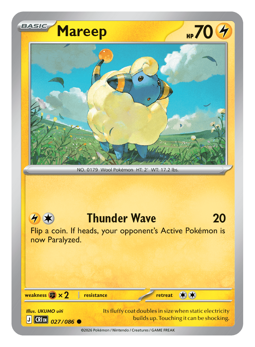 027/086 - Mareep - Reverse Holo - Chaos Rising