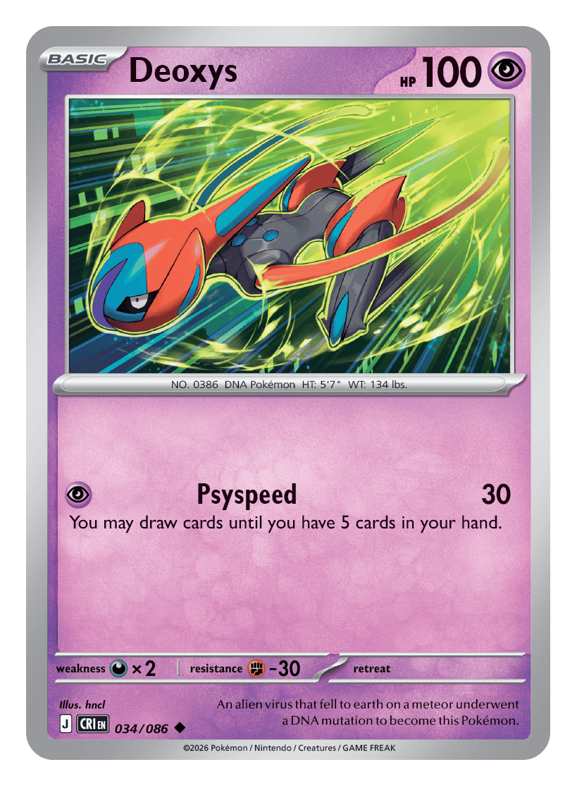 034/086 - Deoxys - Reverse Holo - Chaos Rising