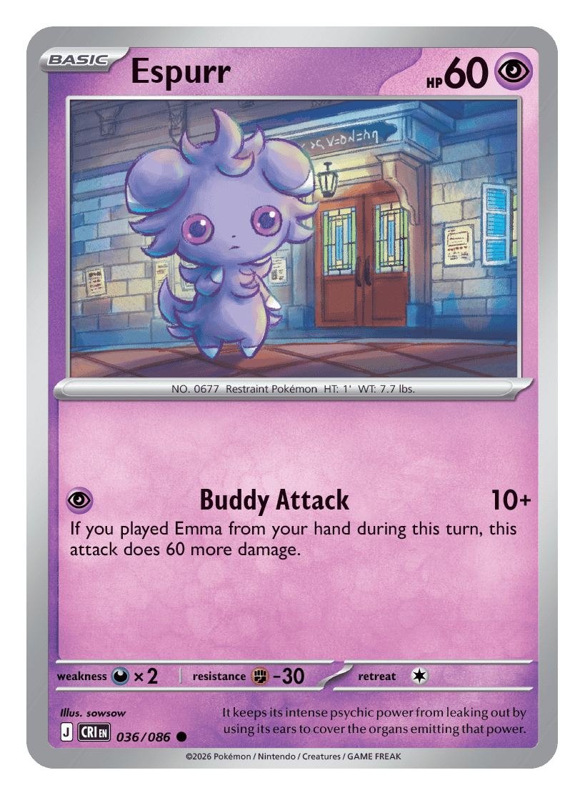 036/086 - Espurr - Reverse Holo - Chaos Rising