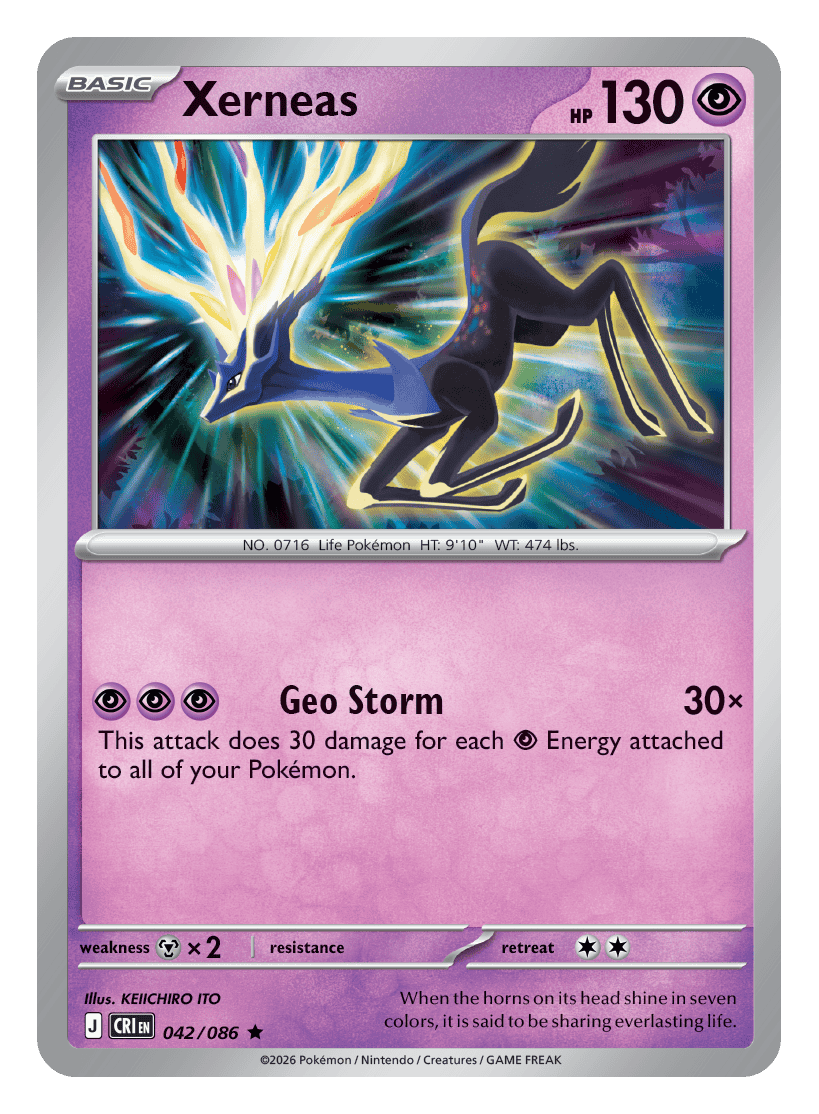 042/086 - Xerneas - Reverse Holo - Chaos Rising