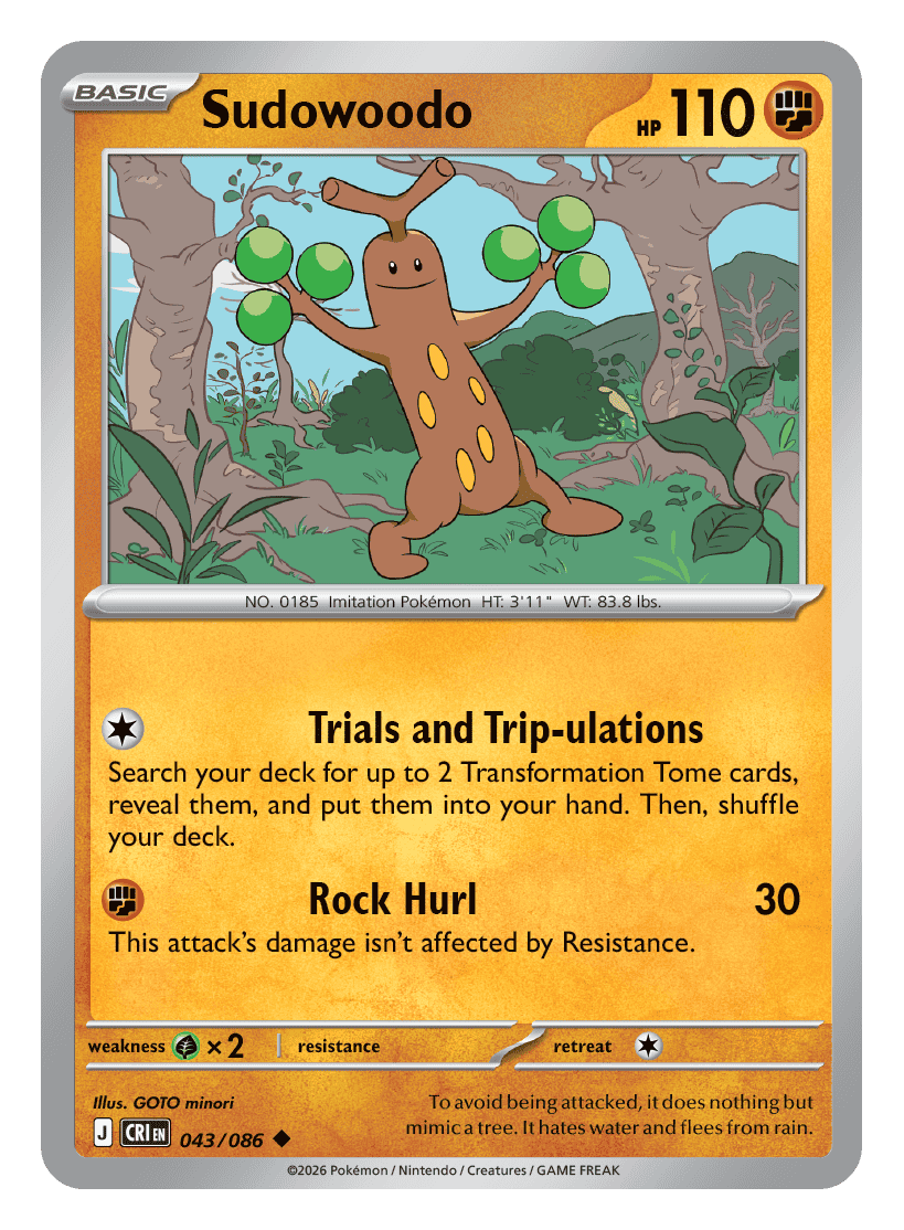 043/086 - Sudowoodo - Reverse Holo - Chaos Rising