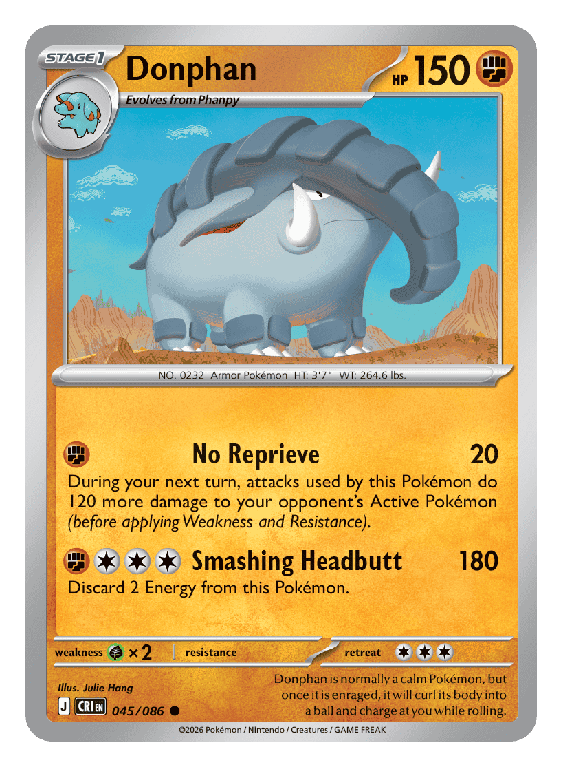 045/086 - Donphan - Reverse Holo - Chaos Rising
