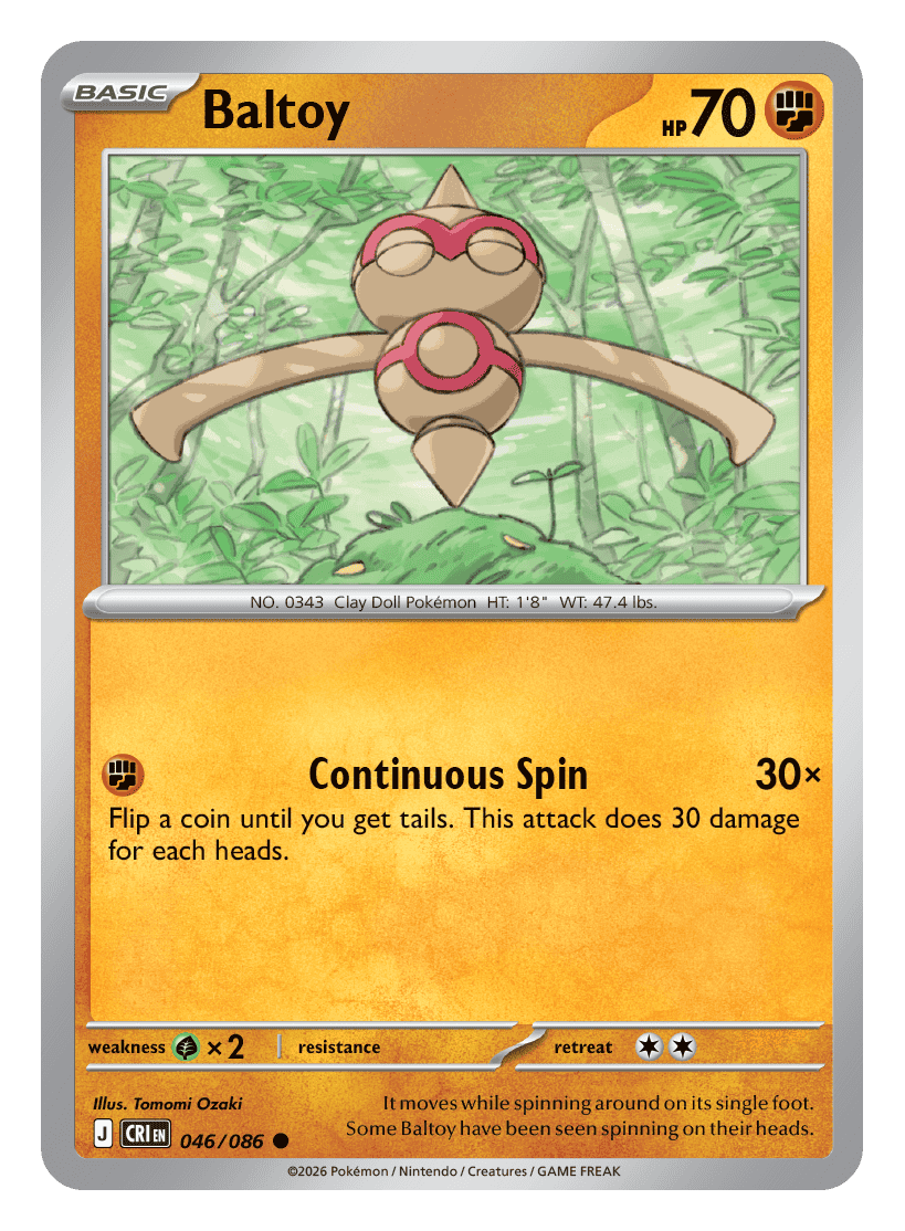 046/086 - Baltoy - Reverse Holo - Chaos Rising