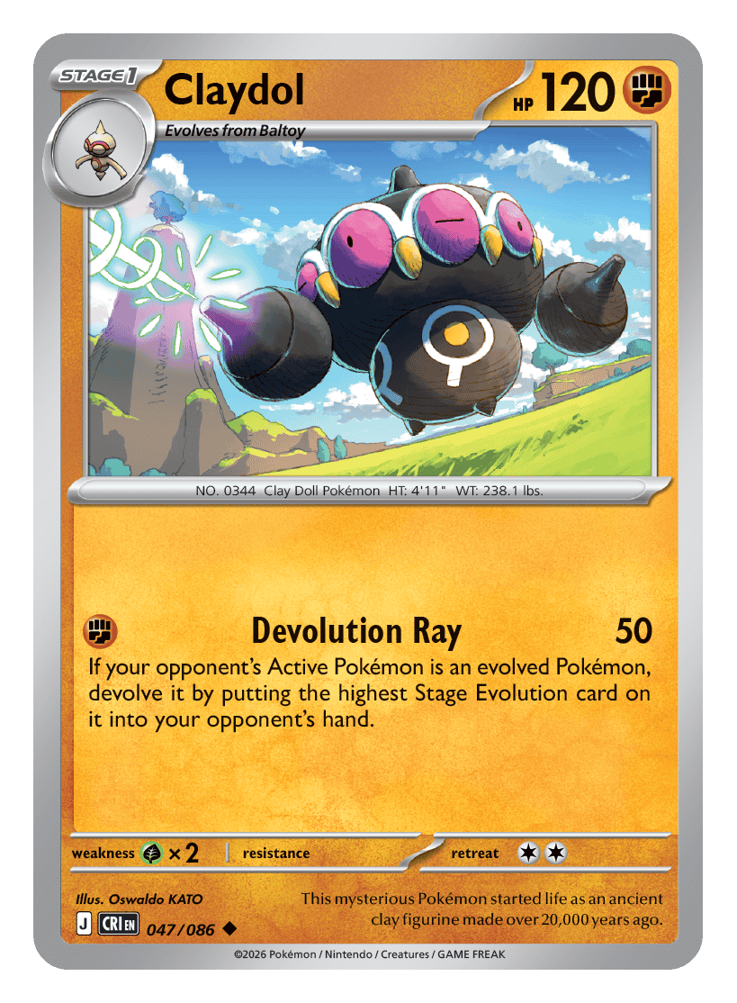 047/086 - Claydol - Reverse Holo - Chaos Rising