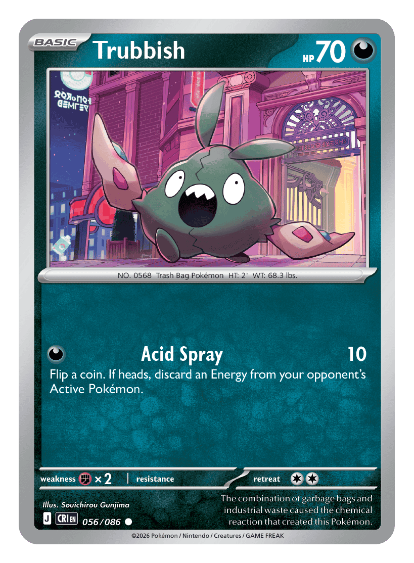 056/086 - Trubbish - Reverse Holo - Chaos Rising