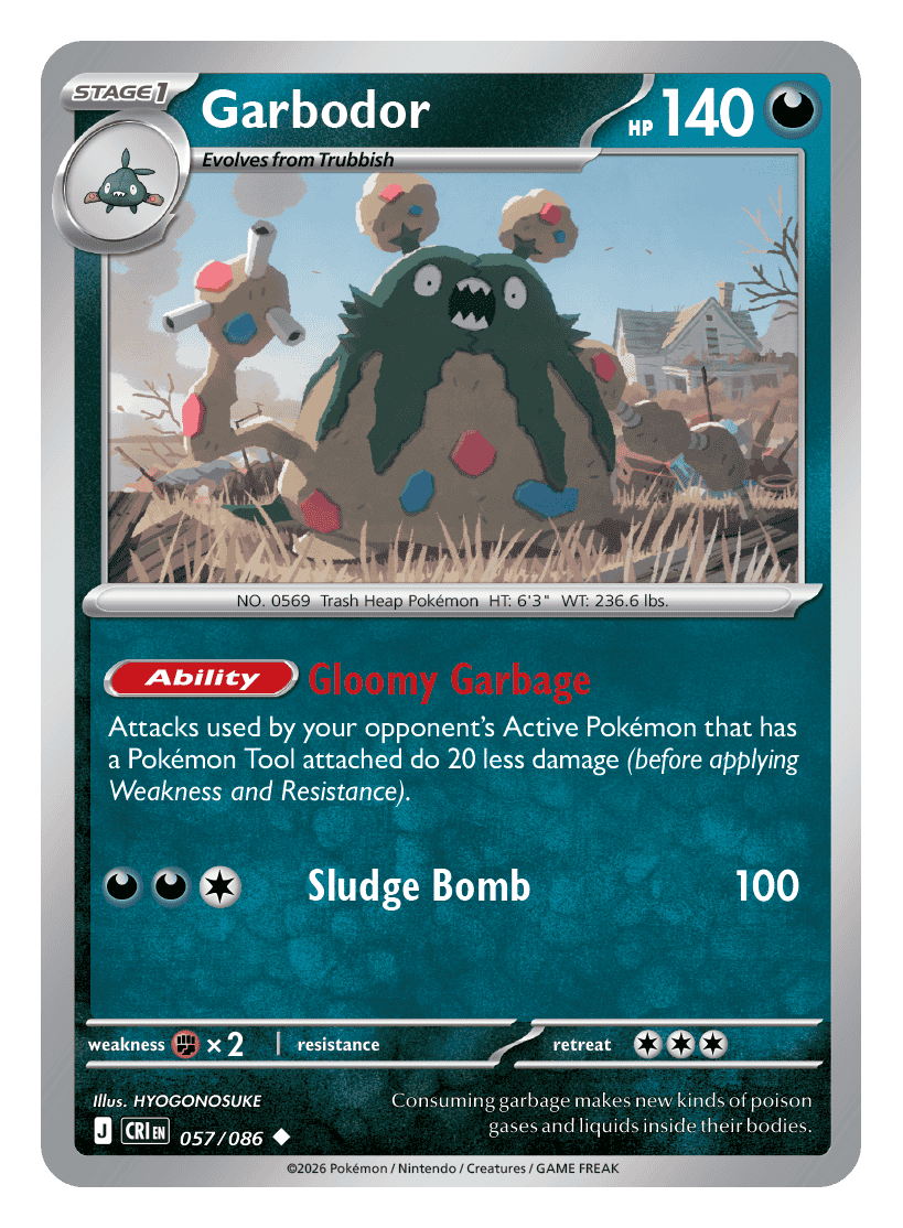 057/086 - Garbodor - Reverse Holo - Chaos Rising