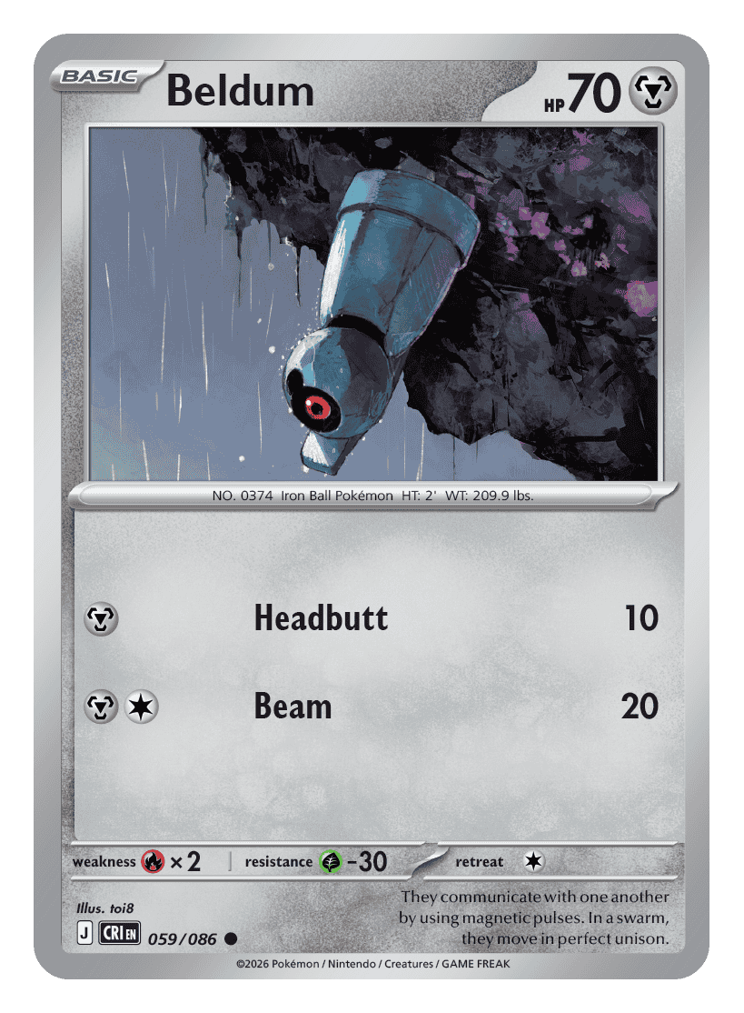 059/086 - Beldum - Reverse Holo - Chaos Rising