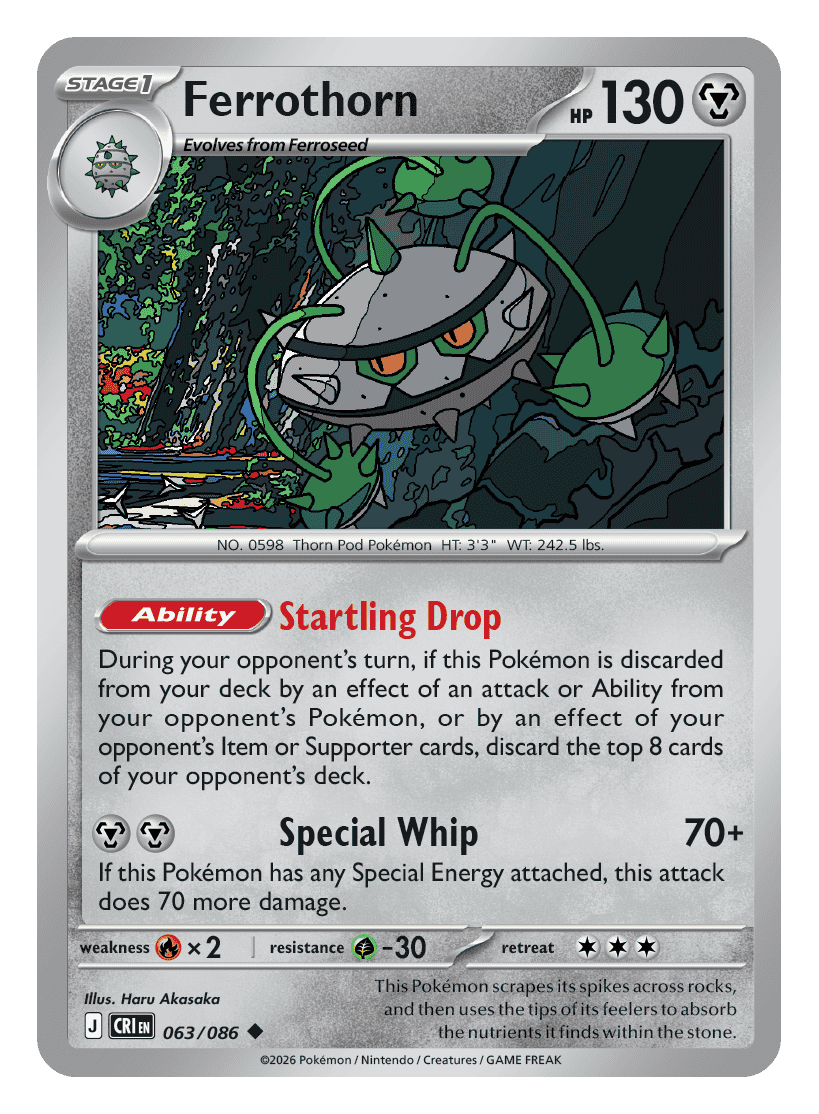 063/086 - Ferrothorn - Reverse Holo - Chaos Rising