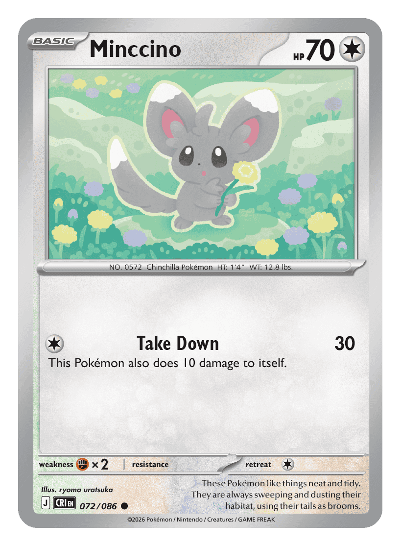 072/086 - Minccino - Reverse Holo - Chaos Rising