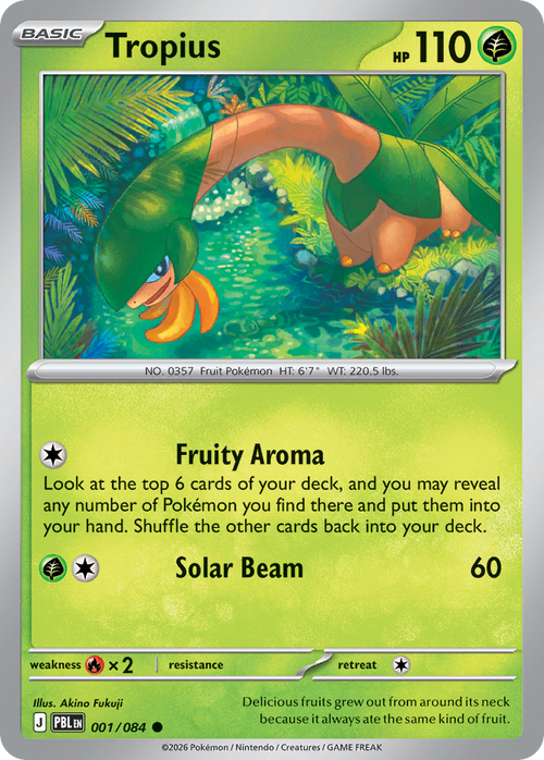 001/084 - Tropius - Reverse Holo - Pitch Black