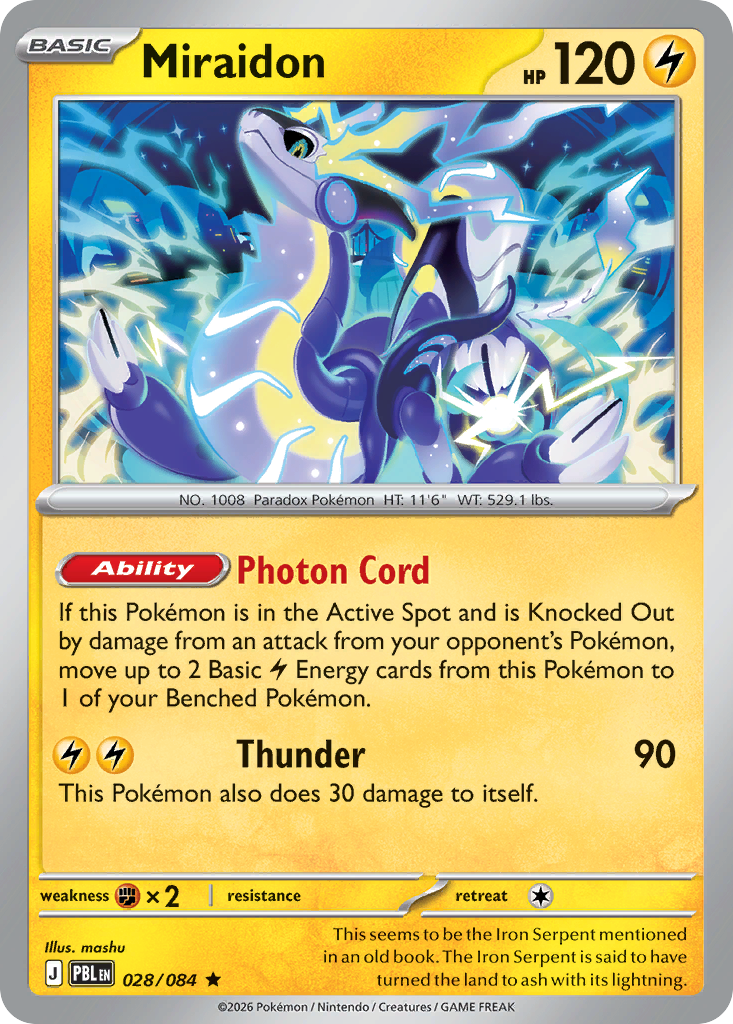 028/084 - Miraidon - Reverse Holo - Pitch Black