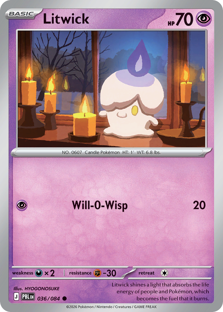 036/084 - Litwick - Reverse Holo - Pitch Black