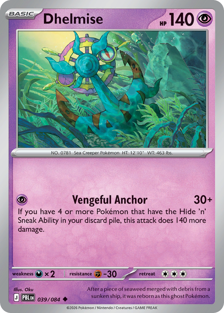 039/084 - Dhelmise - Reverse Holo - Pitch Black