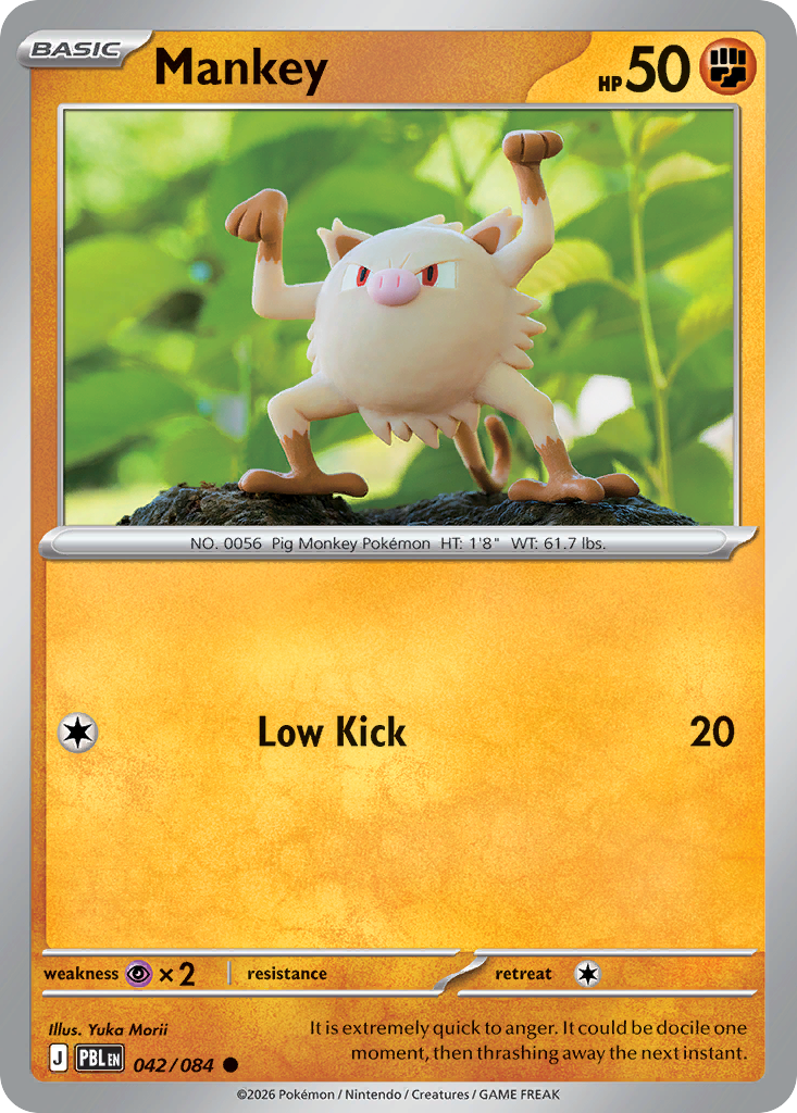 042/084 - Mankey - Reverse Holo - Pitch Black