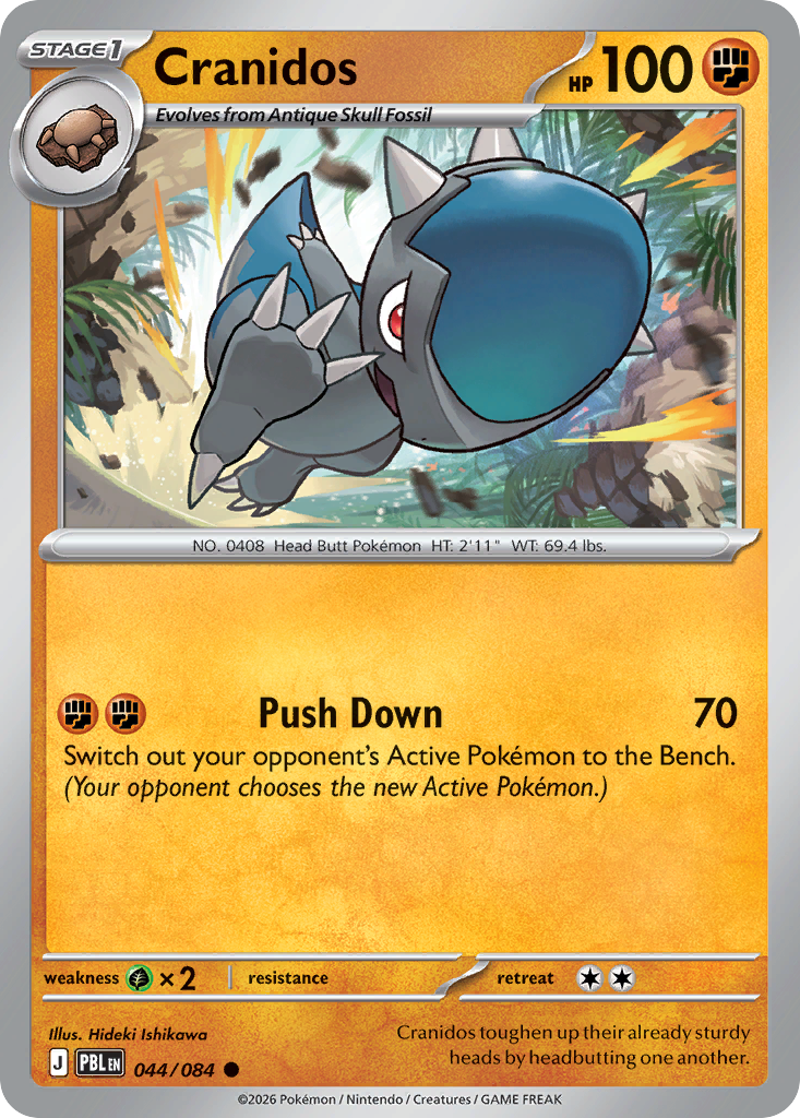 044/084 - Cranidos - Reverse Holo - Pitch Black