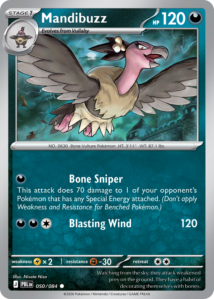 050/084 - Mandibuzz - Reverse Holo - Pitch Black