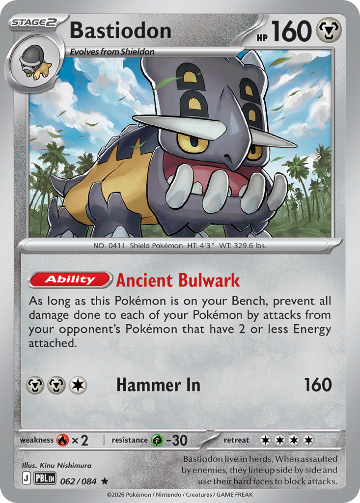 062/084 - Bastiodon - Reverse Holo - Pitch Black