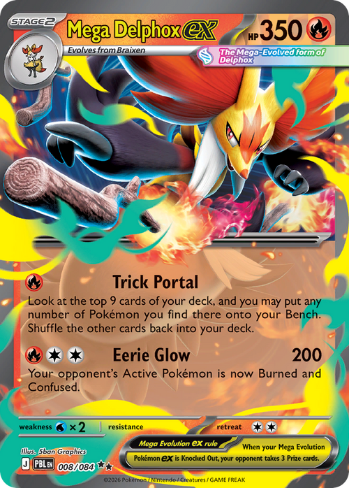 008/084 - Mega Delphox EX - Double Rare - Pitch Black
