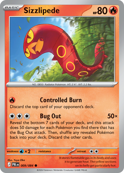 009/084 - Sizzlipede - Reverse Holo - Pitch Black
